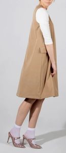 Tan v-neck jumper dress
